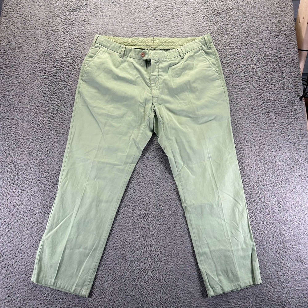 Ballin Pant Men 40x28 Green Cotton Chino Straight Business Preppy Career Stretch